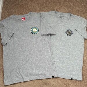 Quiksilver Men’s Heather Gray T-Shirts- (2) Med